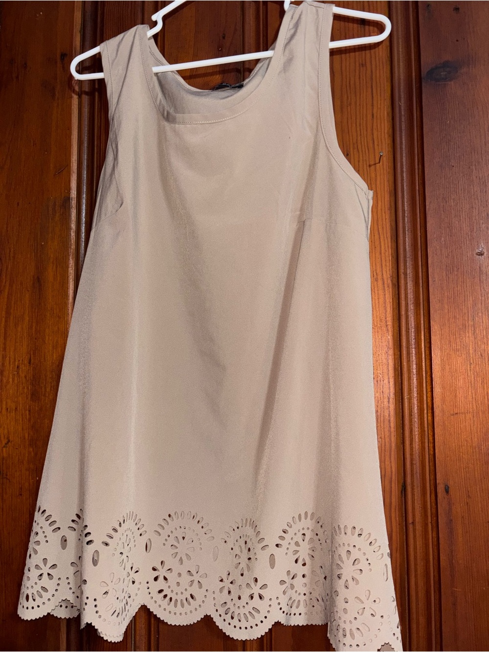 Coral and Beige Cut-Out Tunic Tank - Women - Picture 2 of 9